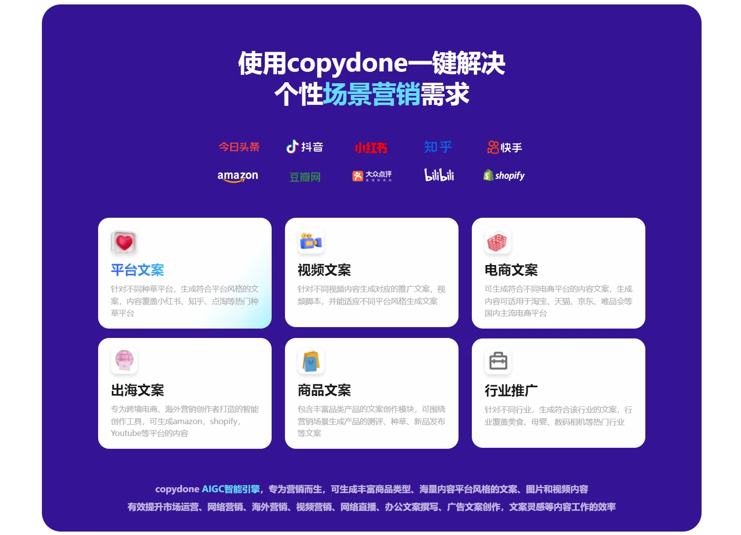 CopyDone-AI营销内容创作
