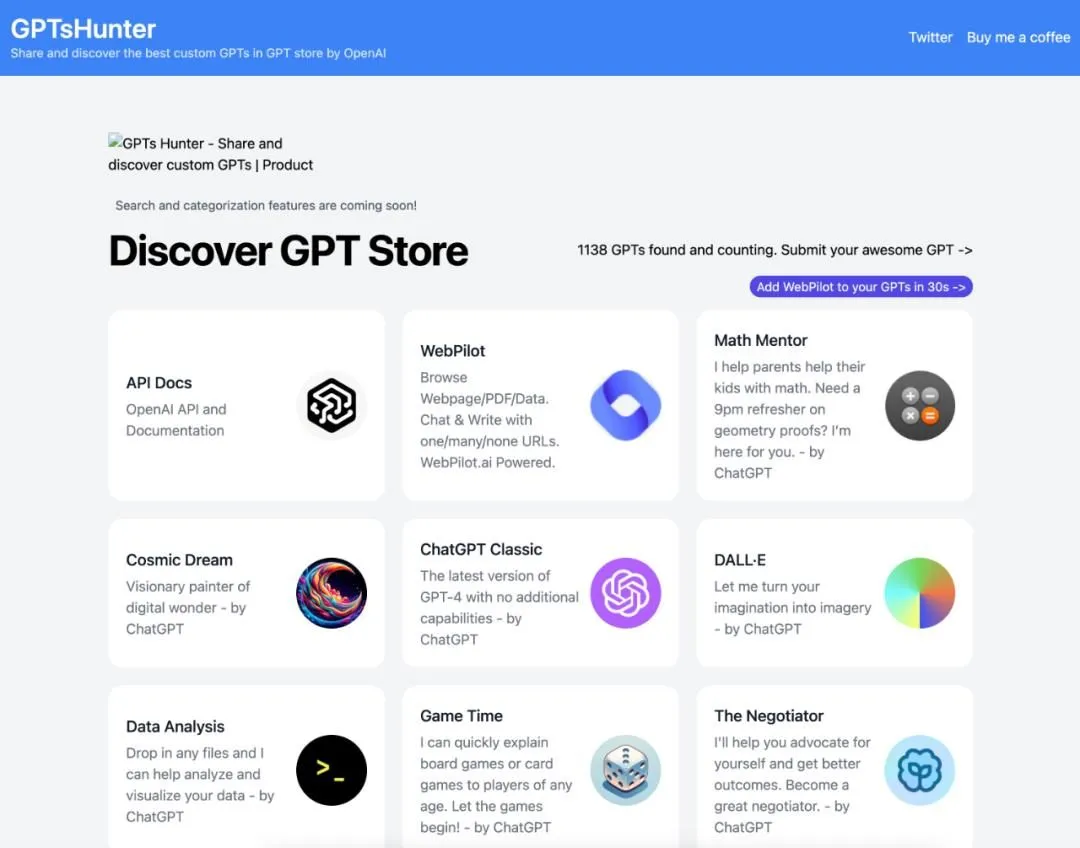 GPTsHunter-GPT Store-cover
